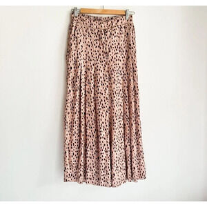 Anthropologie Isobel  Pleated Leopard Printed Wide Leg Pants XS